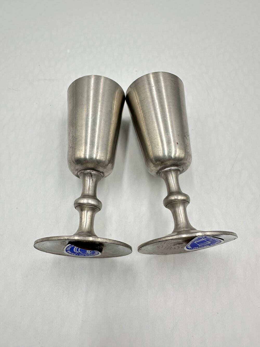 Woodbury Pewter Aperitif Liqueur Cordial Shot Stemmed Glasses